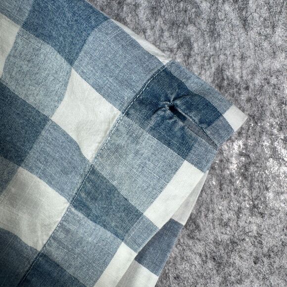 Polo Ralph Lauren Shirt Mens Medium Blue Plaid Short Sleeve Camp Loop Collar - Picture 6 of 12